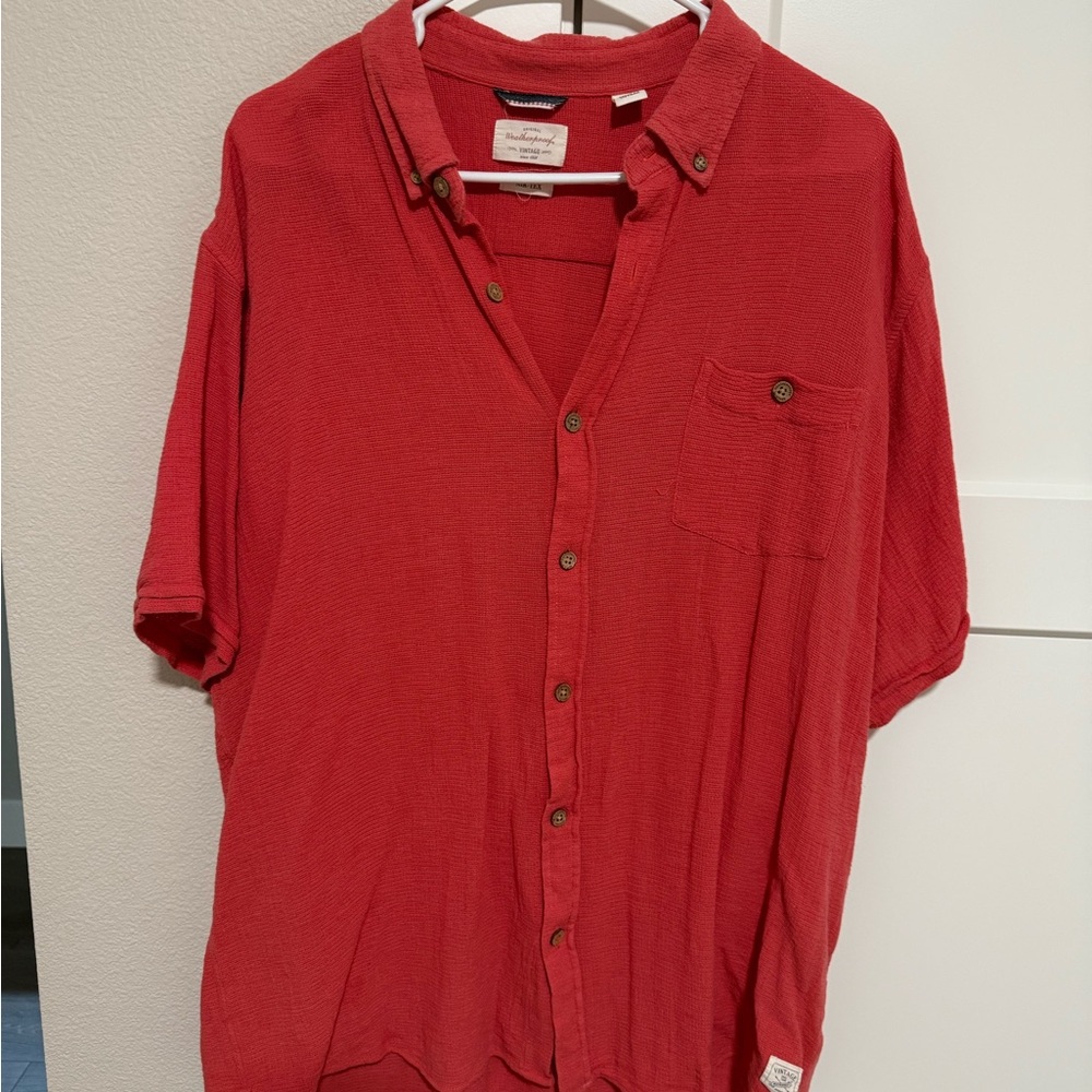 Weatherproof Casual Red Button-Down Shirt XL men’s